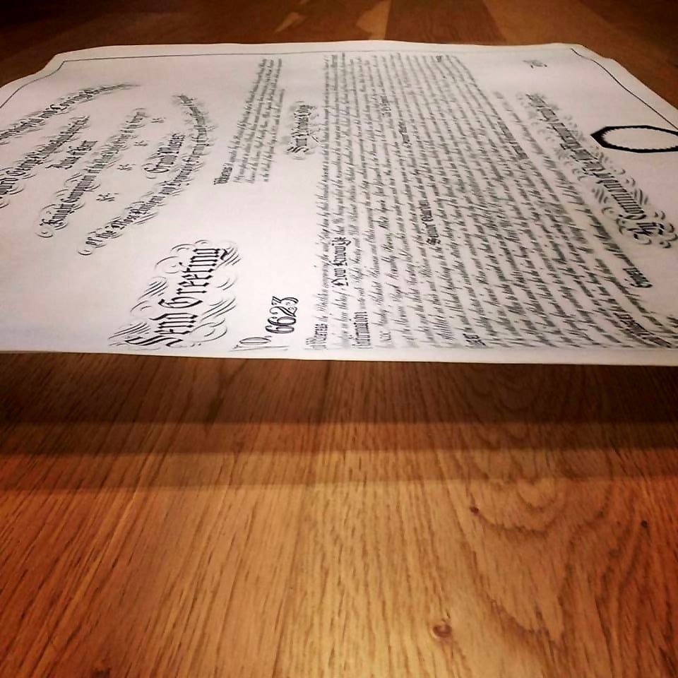 Masonic document on vellum