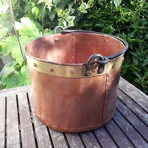 Copper and brass kettle