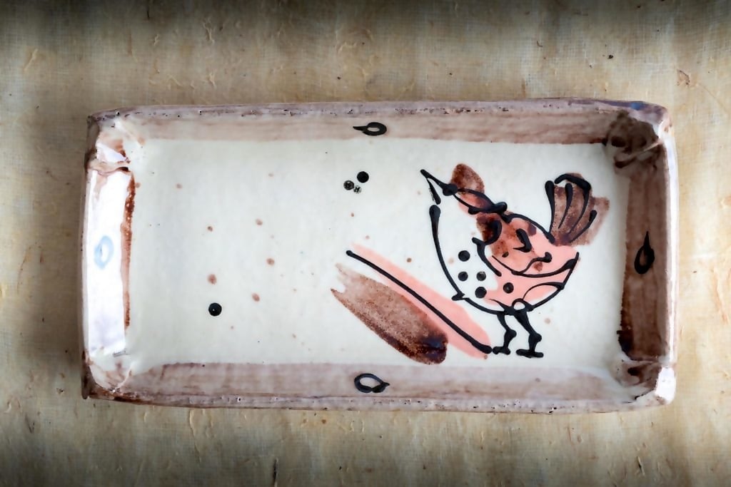 Slab Dish with Bird