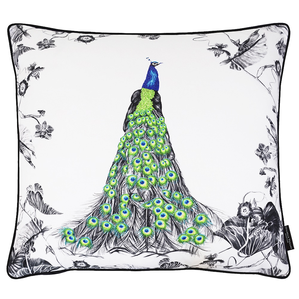 Prince The Peacock Hand Embroidered Cushion