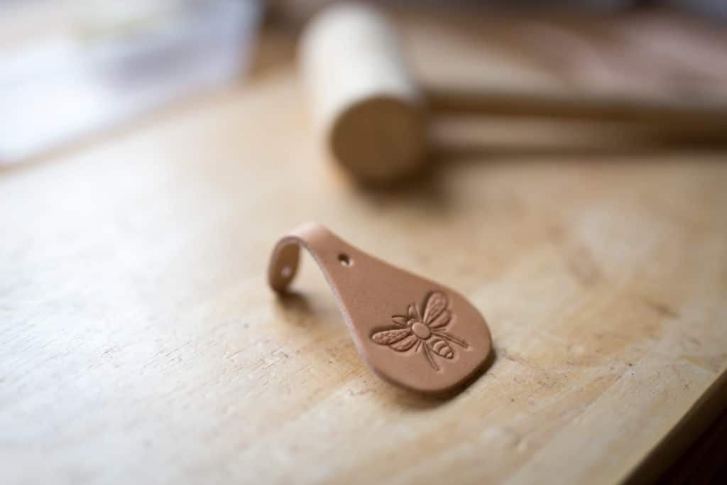 Hand-tooled keyring