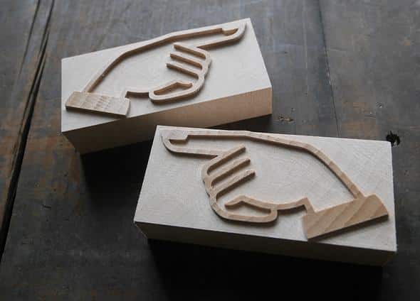 ‘Typemates Bridge’ Letterpress Manicule, Printers Fist – 10 line size