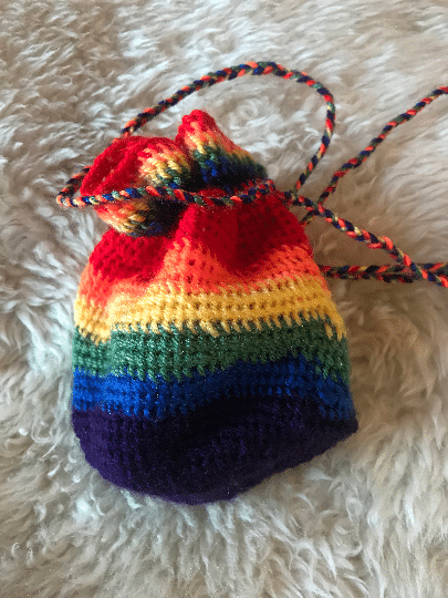 Handmade nålbinded dice bag