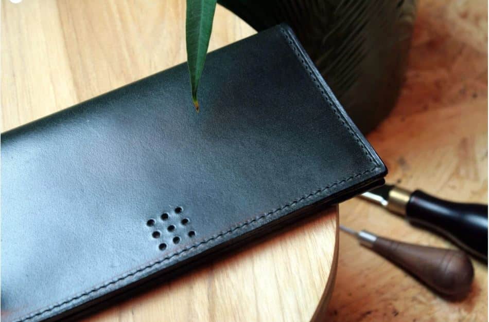 ‘Juniper’ Bespoke Handmade Long Leather Purse with zip