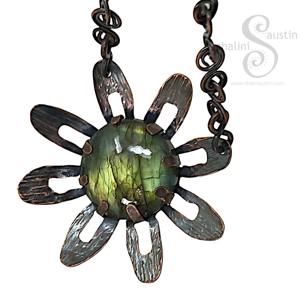 Copper & Labradorite Pendant