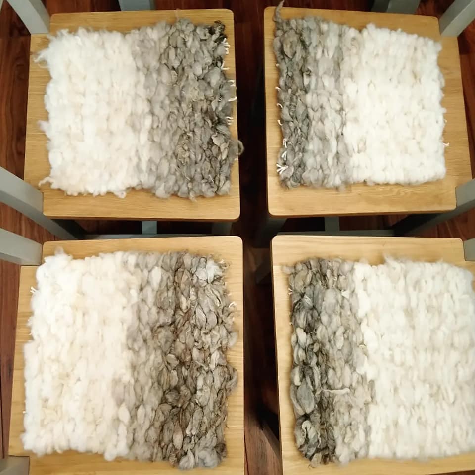 Handwoven Wool Seat Pads – Set of 4