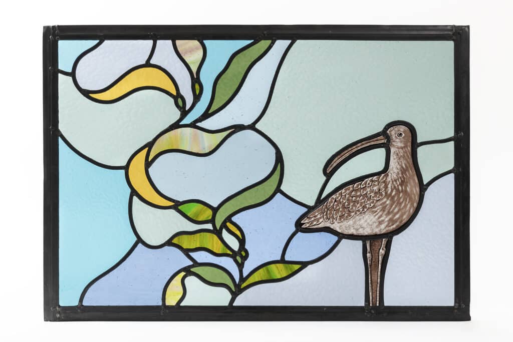 Curlew and seaweed fanlight