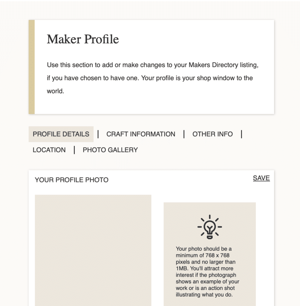Editing your Makers’ profile