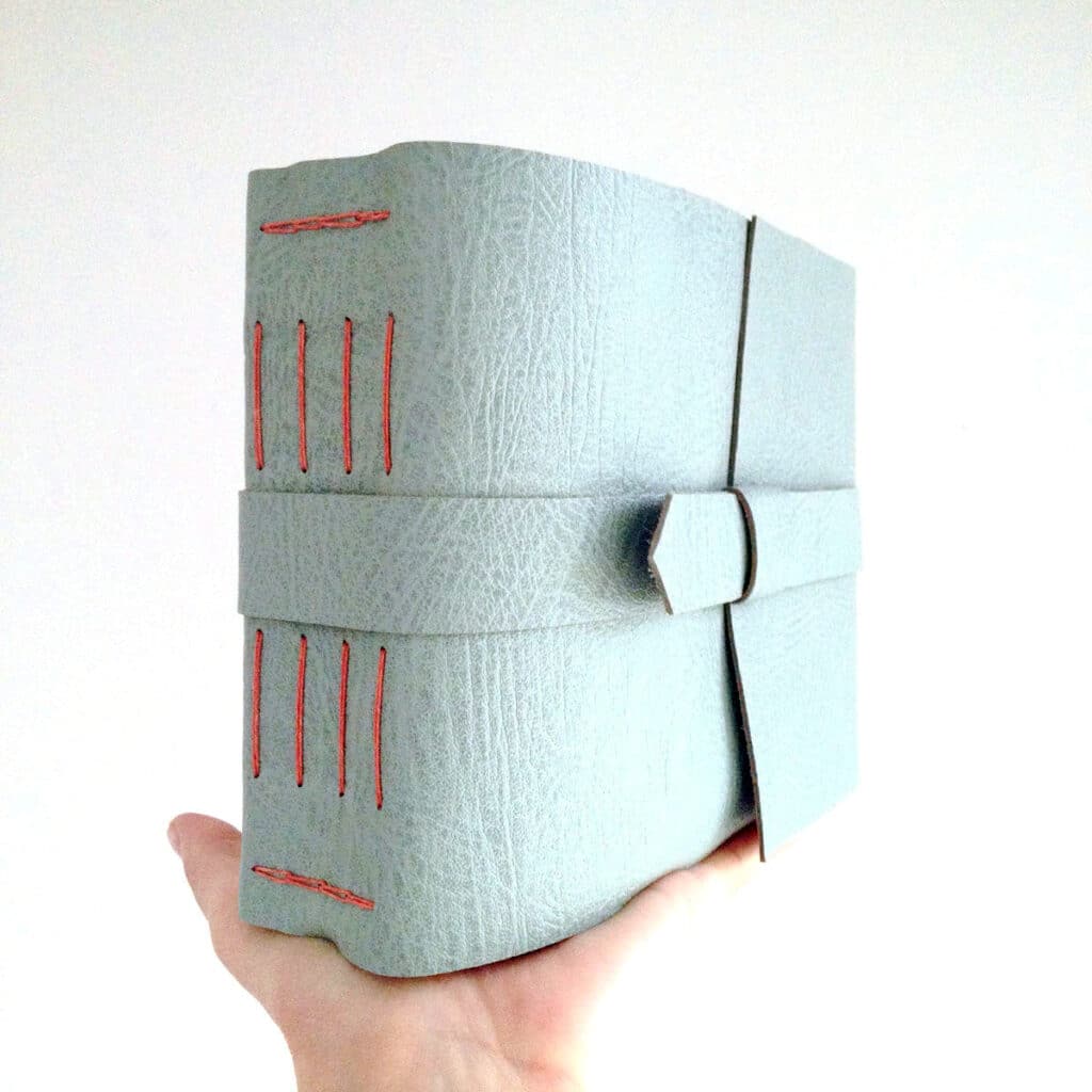 Leather Memory Book: Duck Egg & Coral