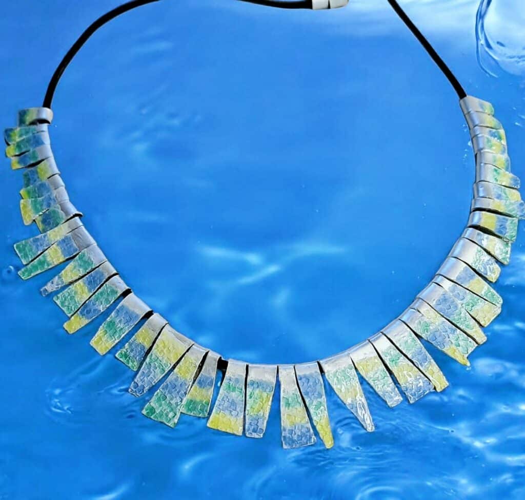 Danish Influence Silver & Enamel Necklace
