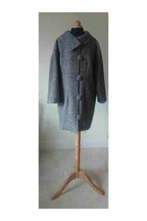 Wool coat Made by Anne Fontenoy Sloppy coat hand sewn from Romney wool, which is grown in Kent.