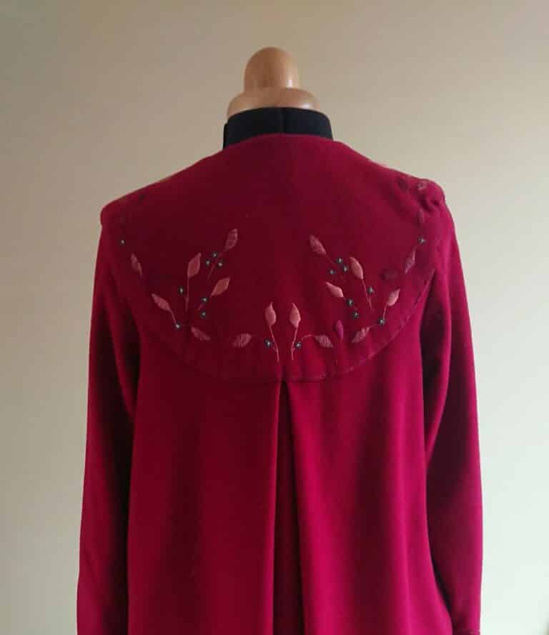 Hand embroidered coat Made by Anne Fontenoy Pure wool coat with hand embroidery. Made to order.