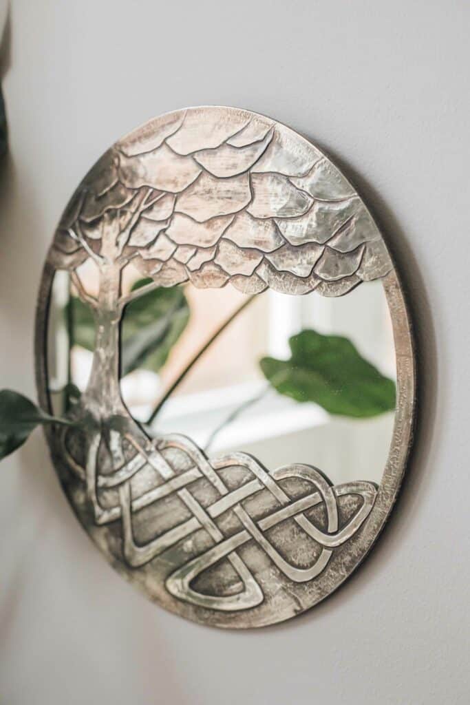 Celtic Tree Pewter Mirror