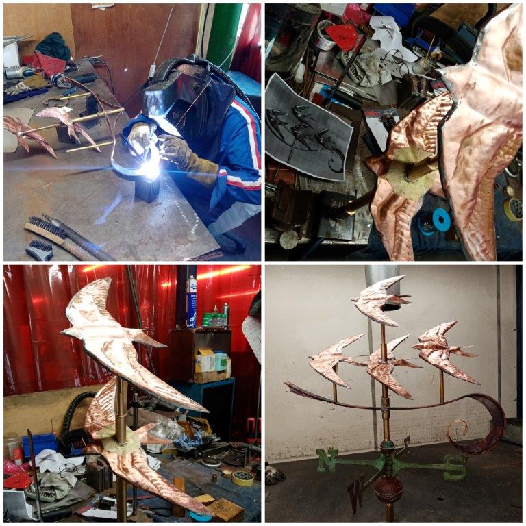 Copper Swallows Weathervane