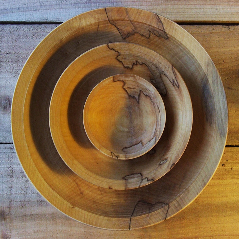 Pole lathe turned Nest of Bowls